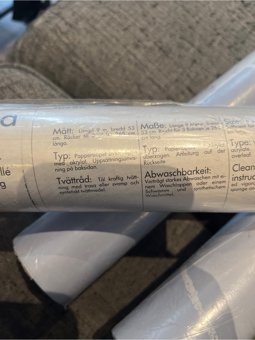 Vintage IKEA Bladslinga Blue Wallpaper 3 Rolls Discontinued Rare - Picture 5 of 15